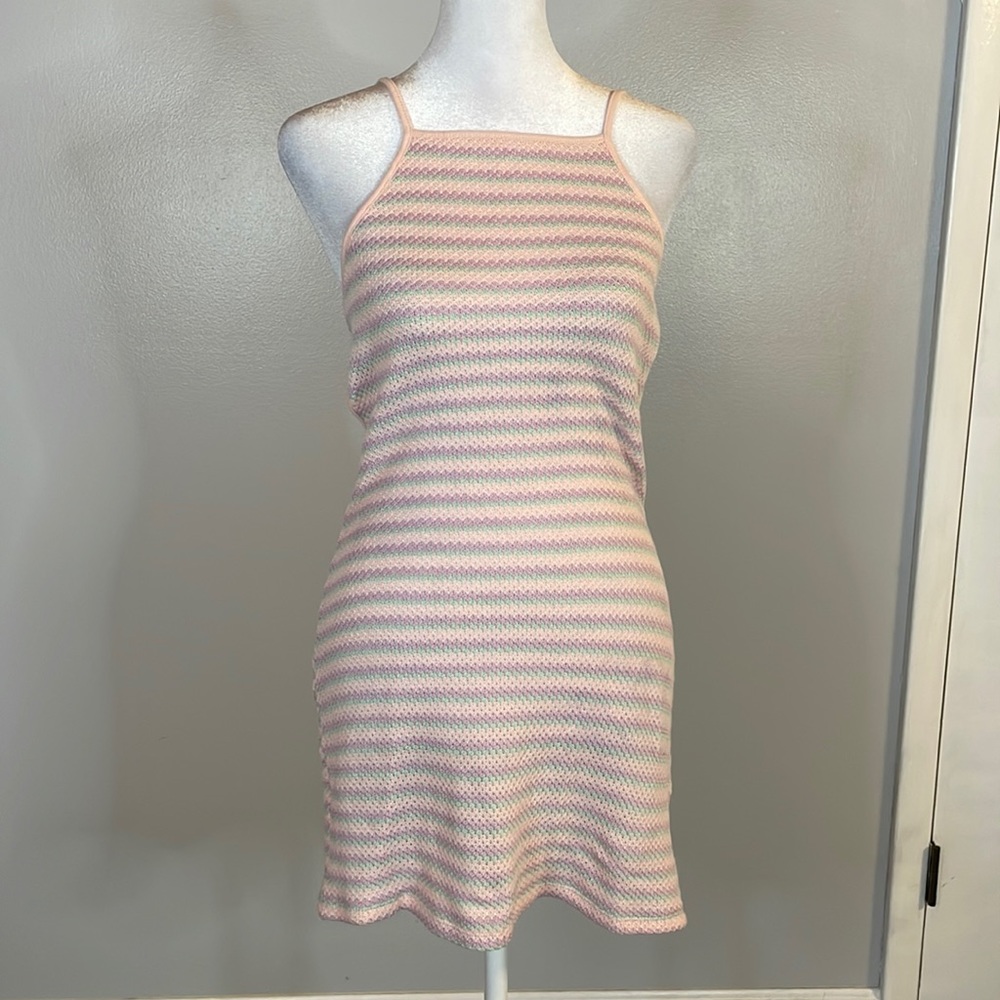 [femi] Pastel Woven Knit Mini Dress - Size Medium